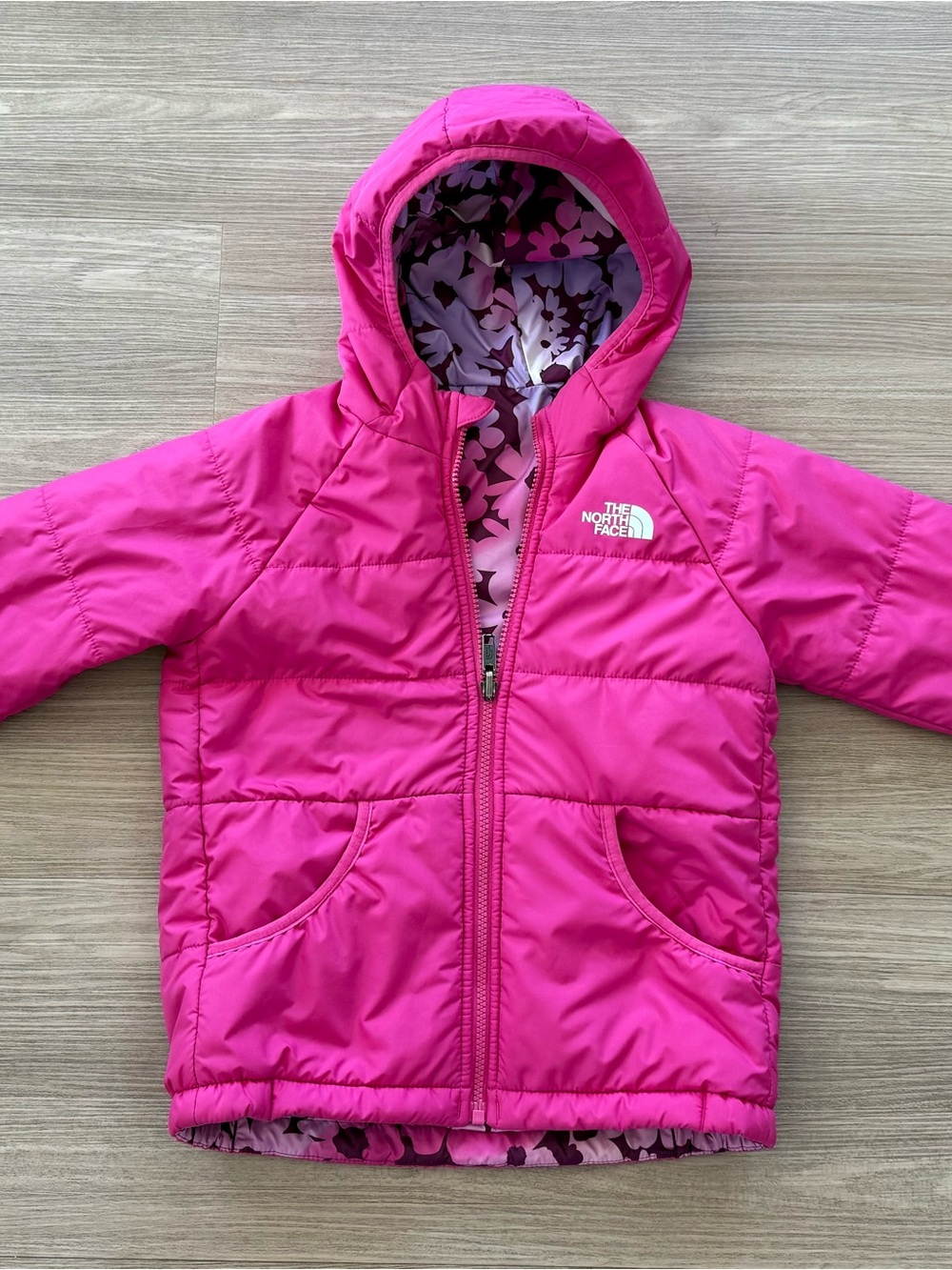 North Face Kids Pink Perrito Reversible Jacket
